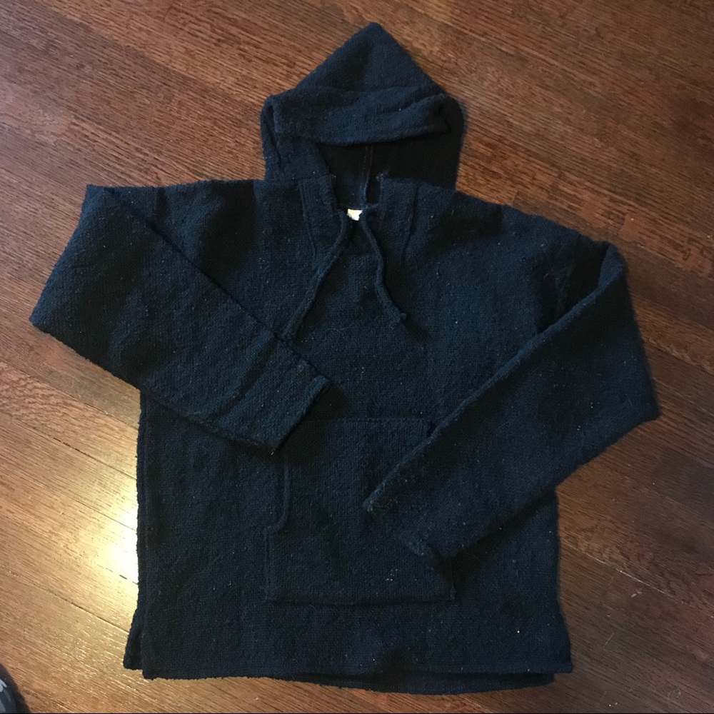 Black “drug rug” or “baja hoodie”